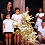 Sovan with her (L-R) husband, nieces, uncle and brother-in-law at their family home, Phnom Penh region, Cambodia, 1974